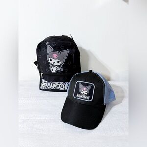 Sanrio Kuromi Mini Backpack and Trucker Hat Bundle